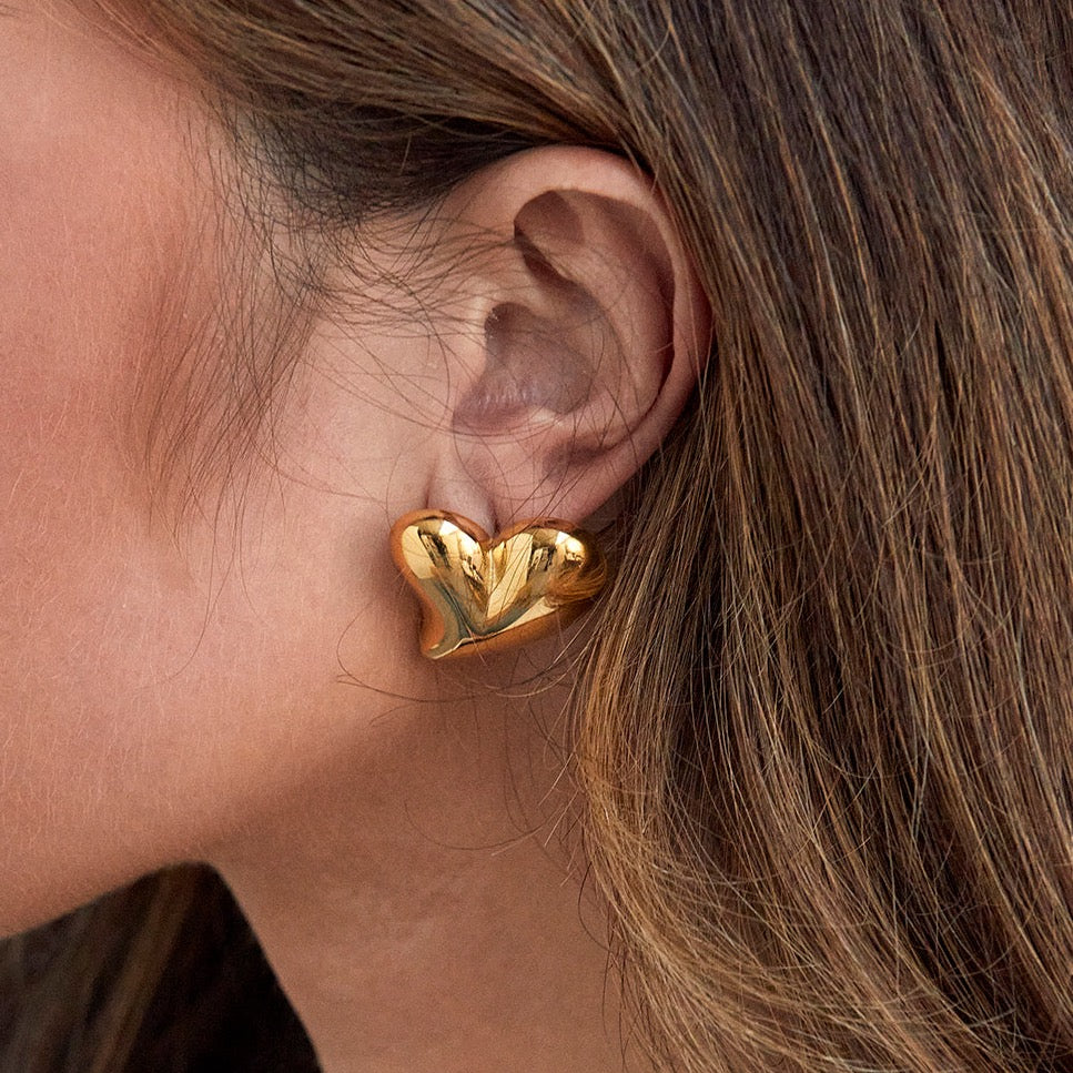 Introducing our Chunky Irregular Heart Large Studs. High Quality Stainless Steel. Water & tarnish proof!