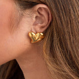 Scarlett Heart Studs Gold