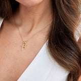 Double Cross Necklace Gold