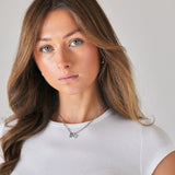 Silver Initial + Heart Necklace