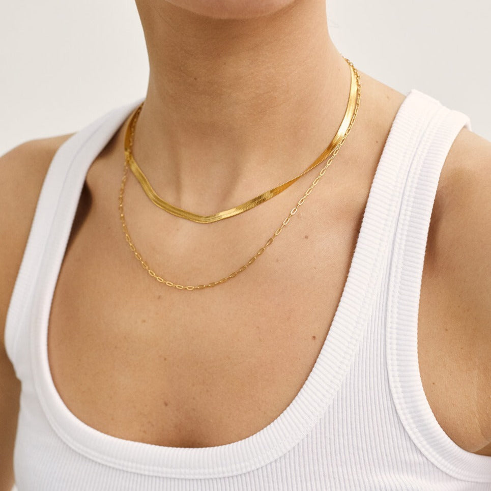 Introducing the perfect staple chunky Gold Necklace which can also be used to layer your Zo&Co Necklaces.  Waterproof Tarnish Free Will not cause Greening Made from High Quality Stainless Steel. 