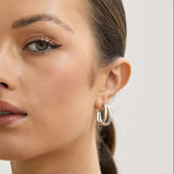 Double Link Hoops Silver