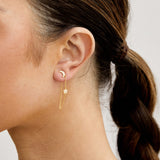 Moon & Star Hang Studs Gold