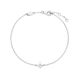 Dainty Petal Single Pendant Bracelet Silver