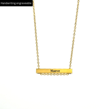 Engraved Bar Necklace