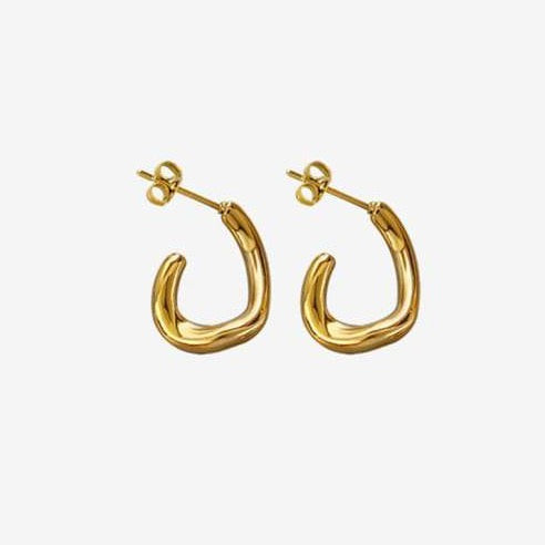 Bria Hoops Gold & Silver Irregular Hoops.   Material: Titanium. zoandco jewellery ireland Dublin