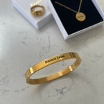 Introducing our Must have Staple piece from our Personalised Collection! All of our pieces are laser engraved- this means it will not fade over time!  Available in Gold, Silver & Rose Gold.  Material: Titanium. 