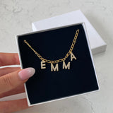 Introducing our first piece from our New Personalised Collection that has been in the making for months!  *LEAVE A NOTE AT CHECKOUT WITH THE PERSONALISED NAME YOU WANT ON THE NECKLACE*  High Quality Stainless Steel Cubic Zirconia Pendant Necklace.  1-4 Letters- €31.99  5-7 Letters- €34.99  8+ Letters- €37.99