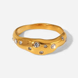 Mia Ring Irregular Zircon Stone Stacking Ring. Material: Stainless Steel, Zircon. zoandco jewellery ireland dublin affordable luxury
