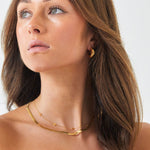 Snake Chain Gold Necklace. Material: Stainless Steel.