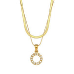 Double Layer Slinky Chain Initial Necklace.  Material: Stainless Steel.