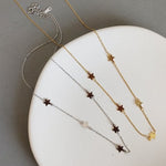 Star Réalta Delicate Trendy Necklace. Perfect for layering.   Available in Gold and Silver.  Material: 925 Sterling Silver, 18K Gold Plated. ZoandCo Jewellery Ireland 