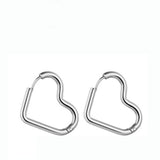 Heart Trendy Hoops.  Available in Gold & Silver.  Material: Titanium. 