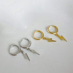 Lightning Bolt Hoops Gold & Silver Dainty Ear Huggies.  Material: 925 Sterling Silver.zoandco jewellery ireland dublin